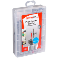 fischer easyDIY Box Garten und Balkon rostfrei 553339 Duebel- und Schrauben-Sortiment, 71 St.