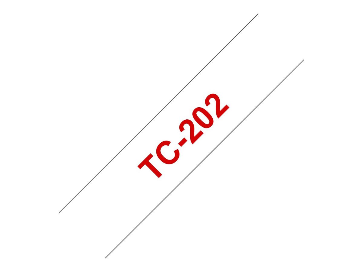 brother Schriftband TC-202 TC202, 12 mm rot auf weiss brother Schriftband TC-202 TC202, 12 mm rot auf weiss