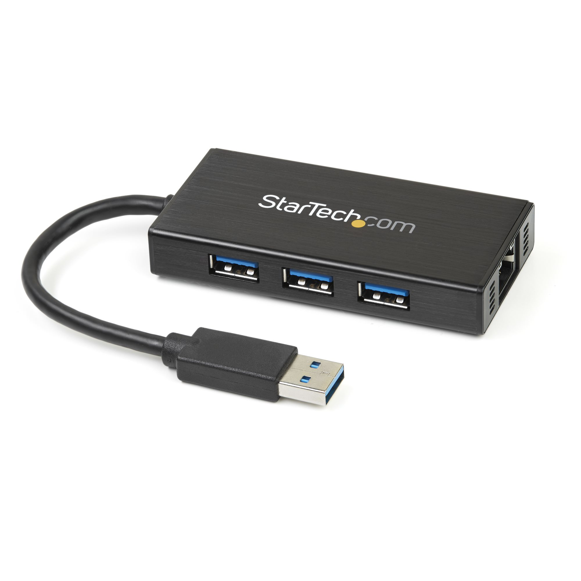 StarTech.com 3 Port USB 3.0 Hub mit Gigabit Ethernet Adapter aus Aluminum - Kompakter USB3 Hub mit GbE - Hub - 3 Anschlüsse