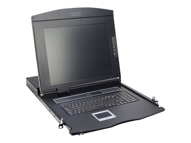Digitus 17 LCD KVM Konsole, 8Port VGA, deutsche Tastatur