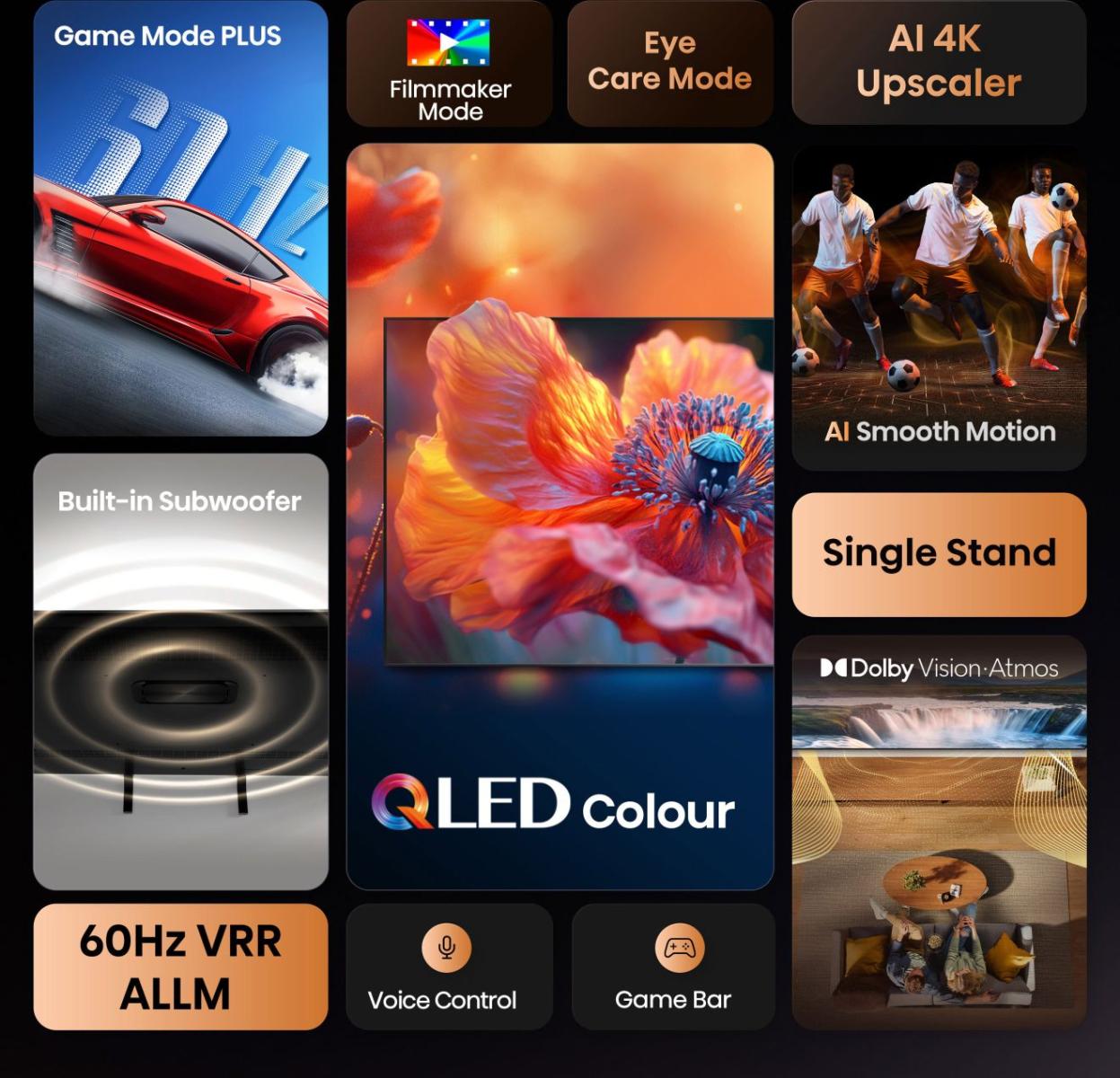 HISE QLEDFernseher 4K 65A7Q 65 Zoll Dolby Atmos