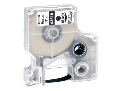 DYMO Schriftband D1 43610 S0720770, 6 mm schwarz auf transparent