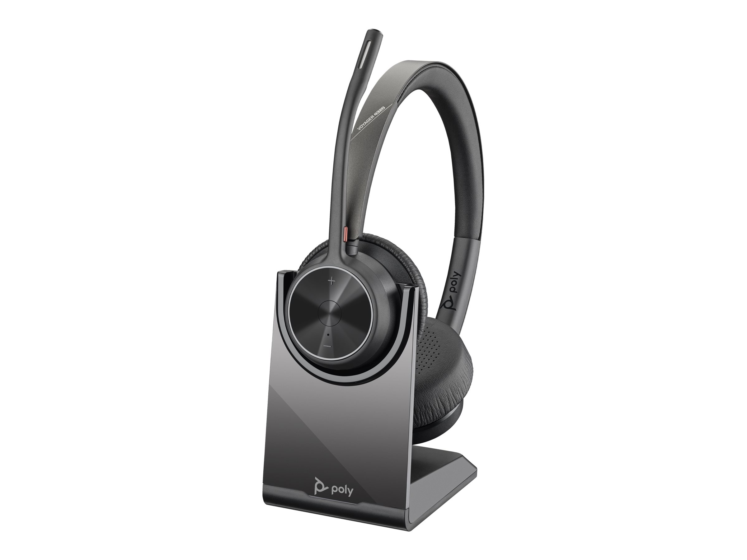 HP Poly Voyager 4320 UC Stereo USB-A Headset +BT700 USB-A Adapter +Charging Stand