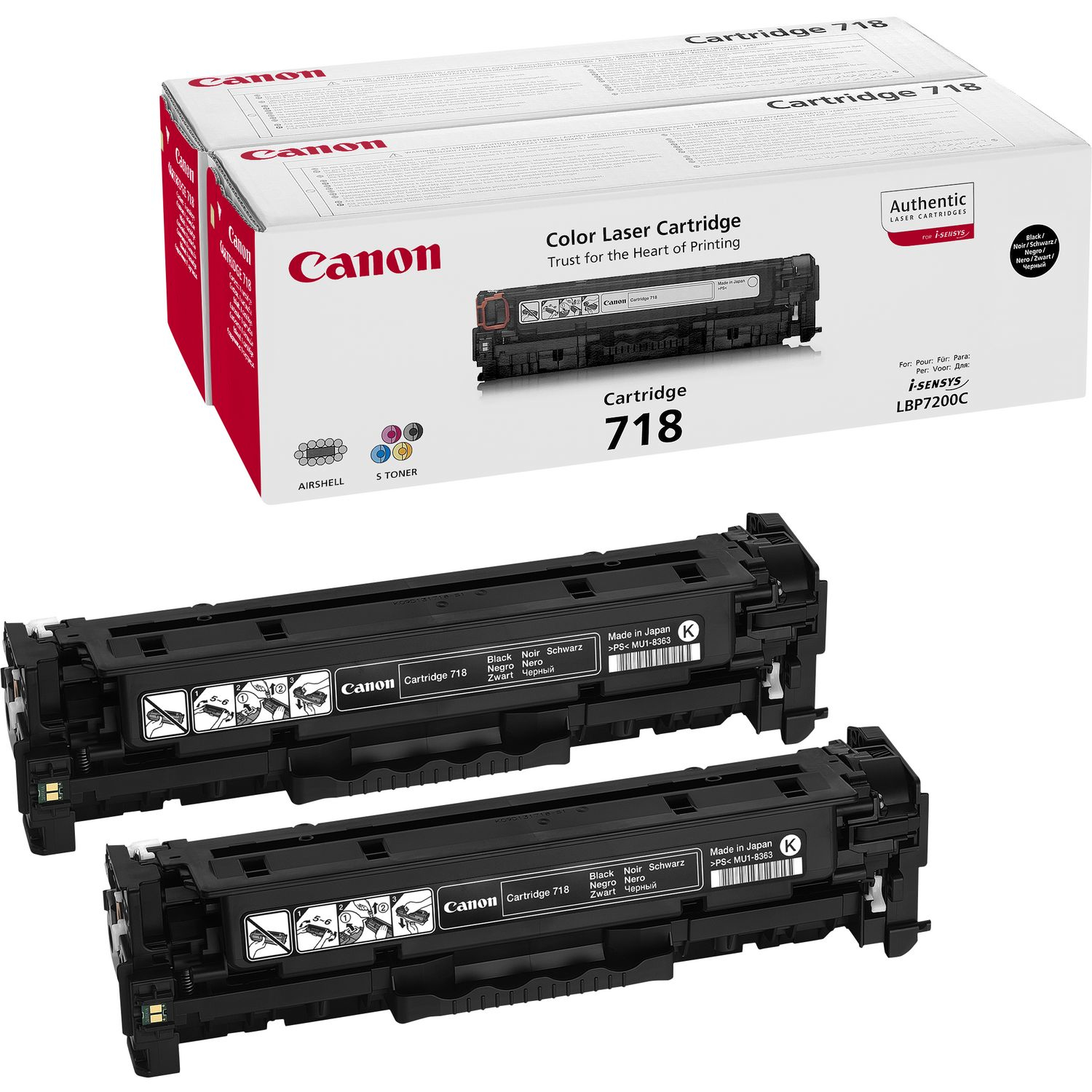 Canon 2x 718 BK schwarz Toner, 2erSet
