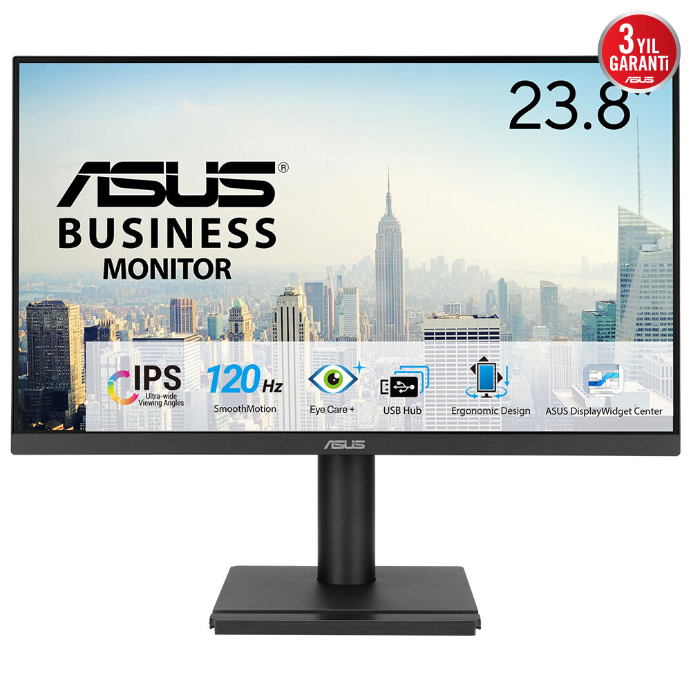 ASUS VA249QGS 60,45cm 23,8Zoll IPS WLED FHD 169 120Hz 350cdm2 1ms HDMI DP DSub USB Hub 4xUSB 32 G1 TypeA Black