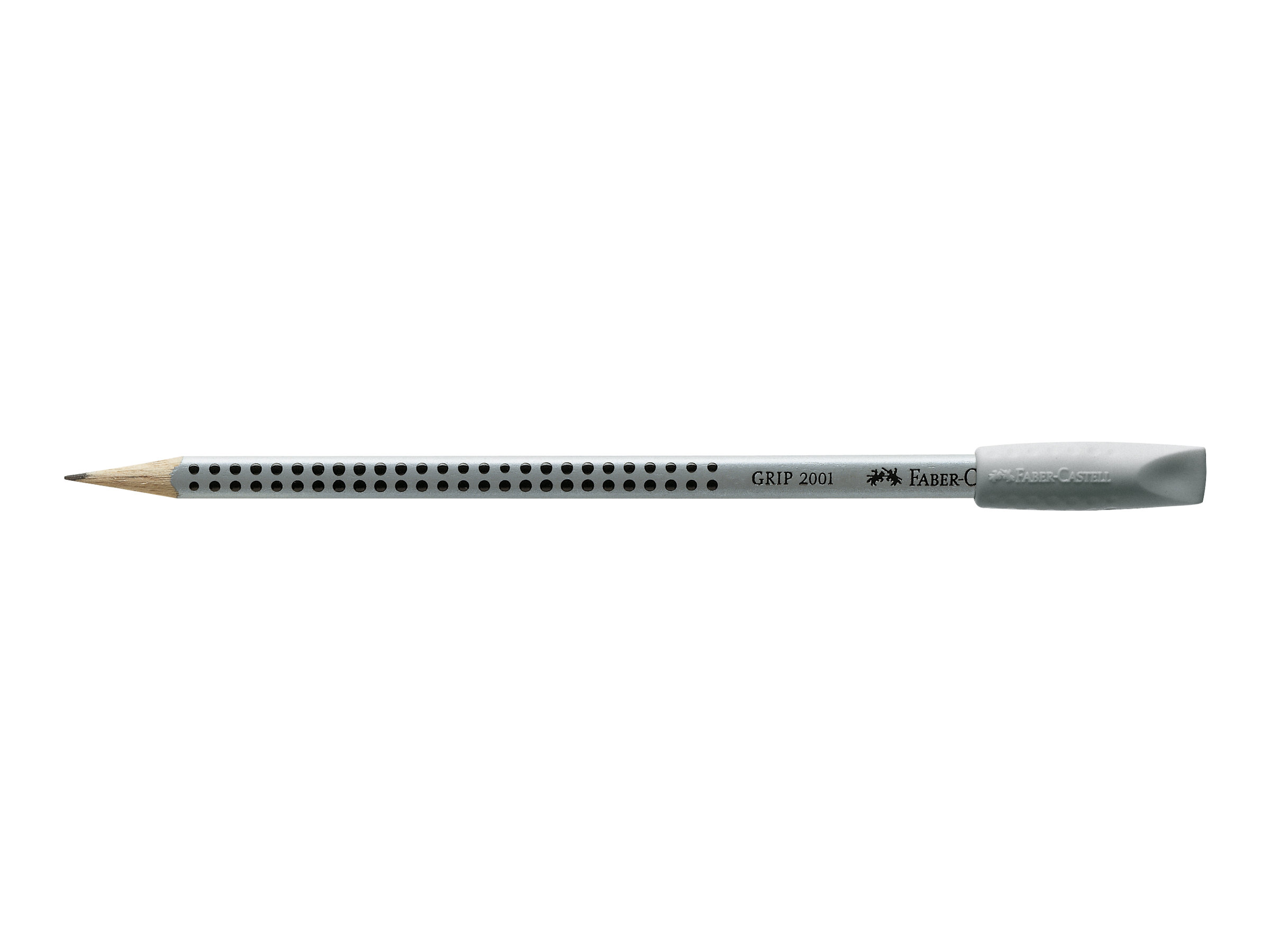 2 FABER-CASTELL Radiergummis GRIP 2001 Eraser CAP grau
