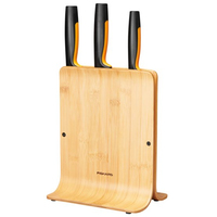 Fiskars 1057553 Bambus Design-Messerblock mit 3 Messern, Kunststoff Fiskars 1057553 Bambus Design-Messerblock mit 3 Messern, Kunststoff