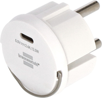 Brennenstuhl USBC Steckdosenadapter, USBC Ladebuchse 2,4 A, max 12,0 W, weiß