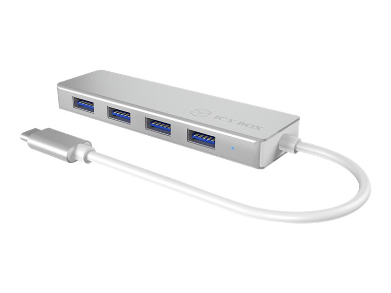 ICY BOX IB-HUB1425-C3 USB 3.0 Type-C HUB mit 4x USB 3.0 Type-A integriertes USB Kabel ICY BOX IB-HUB1425-C3 USB 3.0 Type-C HUB mit 4x USB 3.0 Type-A integriertes USB Kabel