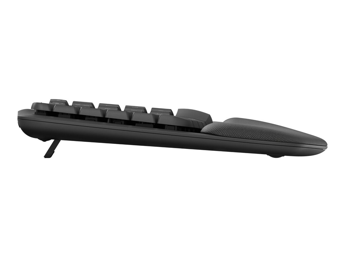 LOGITECH Wave Keys Keyboard with cushioned palm rest wireless Bluetooth LE QWERTY graphite (PAN)