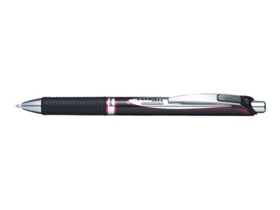 Pentel ENERGEL BLP77 Gelschreiber schwarz/silber 0,35 mm, Schreibfarbe: rot, 1 St. Pentel ENERGEL BLP77 Gelschreiber schwarz/silber 0,35 mm, Schreibfarbe: rot, 1 St.