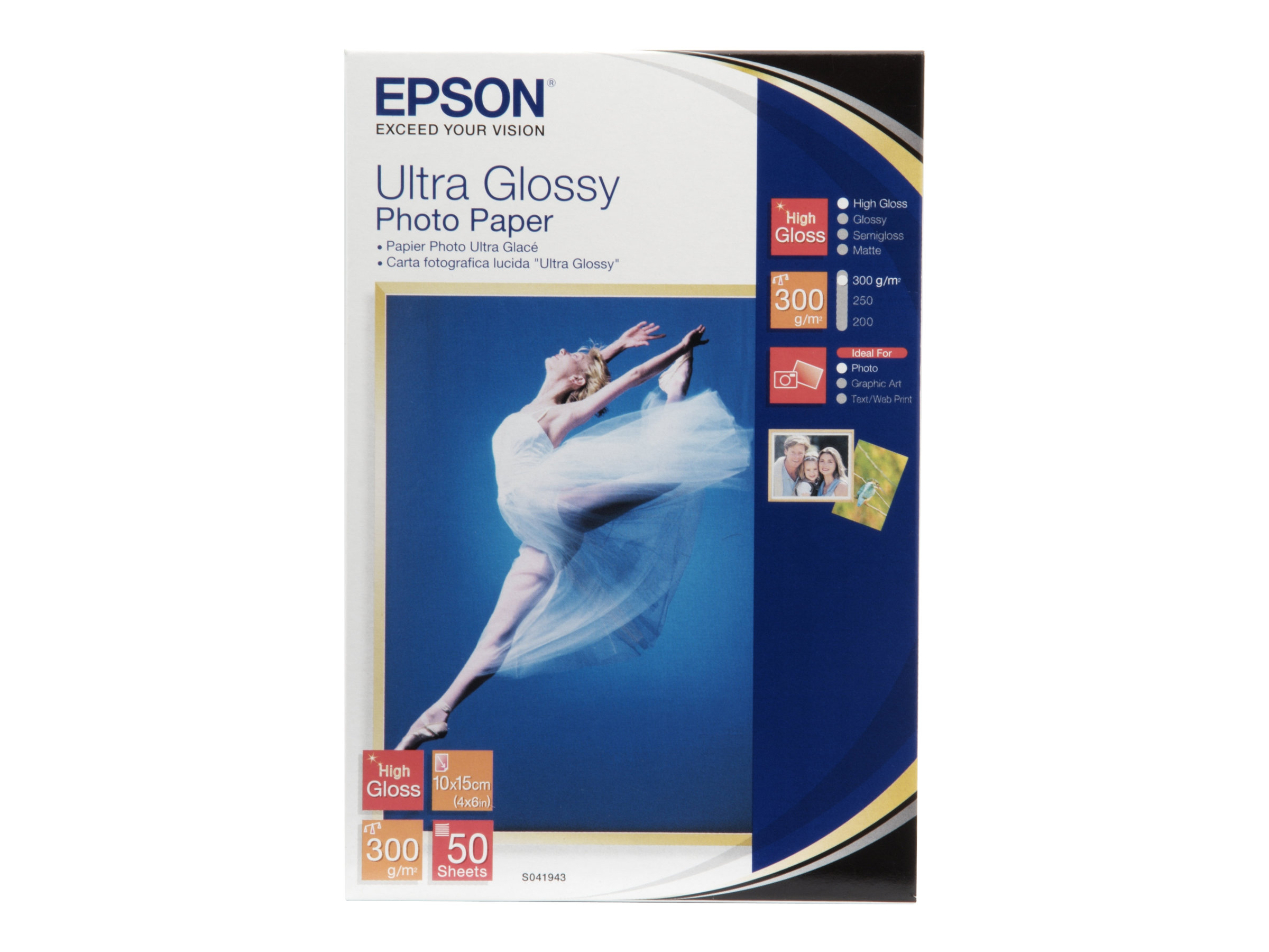 EPSON Fotopapier S041943 10,0 x 15,0 cm hochglÃ¤nzend 300 g/qm 50 Blatt