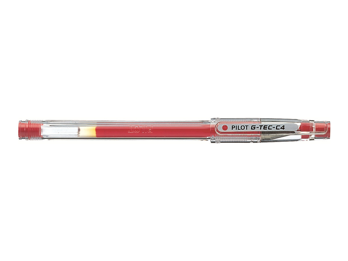 PILOT G-Tec C4 0.4 Gelschreiber transparent 0,4 mm, Schreibfarbe: rot, 1 St. PILOT G-Tec C4 0.4 Gelschreiber transparent 0,4 mm, Schreibfarbe: rot, 1 St.