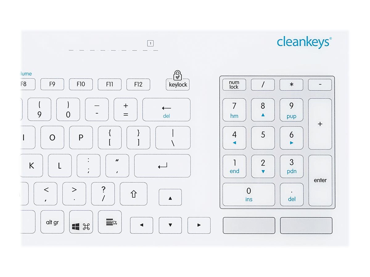 GETT CLEANKEYS CK5 kapazitive Glastastatur integr.Touchpad und NUM block IP65 wasserdicht desinfizierbar Gorilla Glas Layout: DE