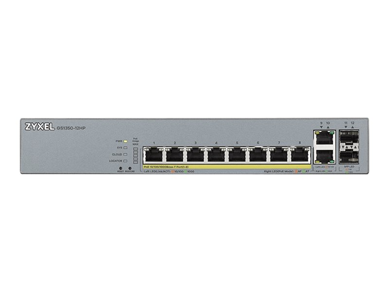 ZYXEL GS1350-12HP 12 Port managed CCTV PoE Switch long range 130W