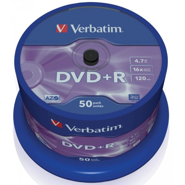 VERBATIM DVD+R 4.7GB 16x (50) SP