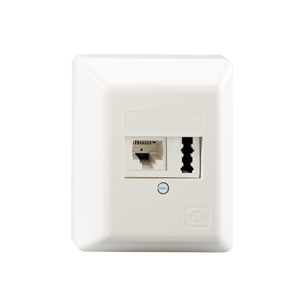 Rutenbeck Anschlussdose IAE/UAE 8 (6) - TAE 6 F+N, AP, reinweiss Rutenbeck Anschlussdose IAE/UAE 8 (6) - TAE 6 F+N, AP, reinweiss