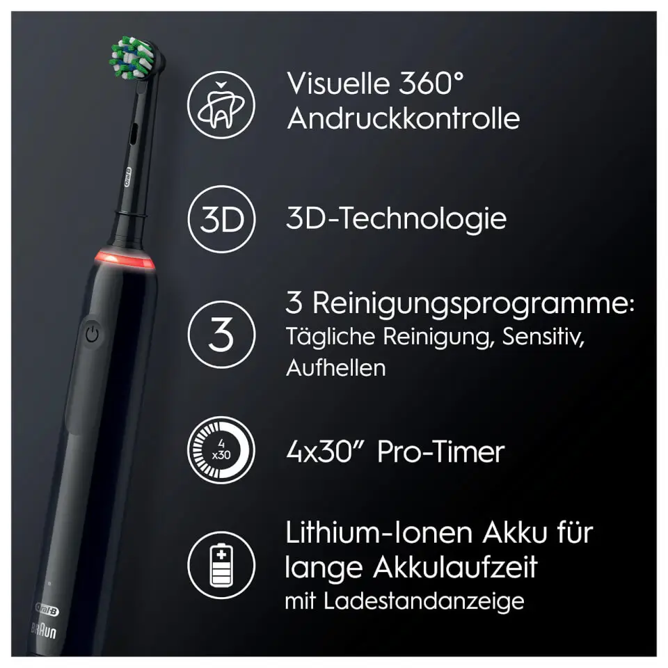 Braun Oral-B Pro 3 3500 Rotierende Whitening Schwarz