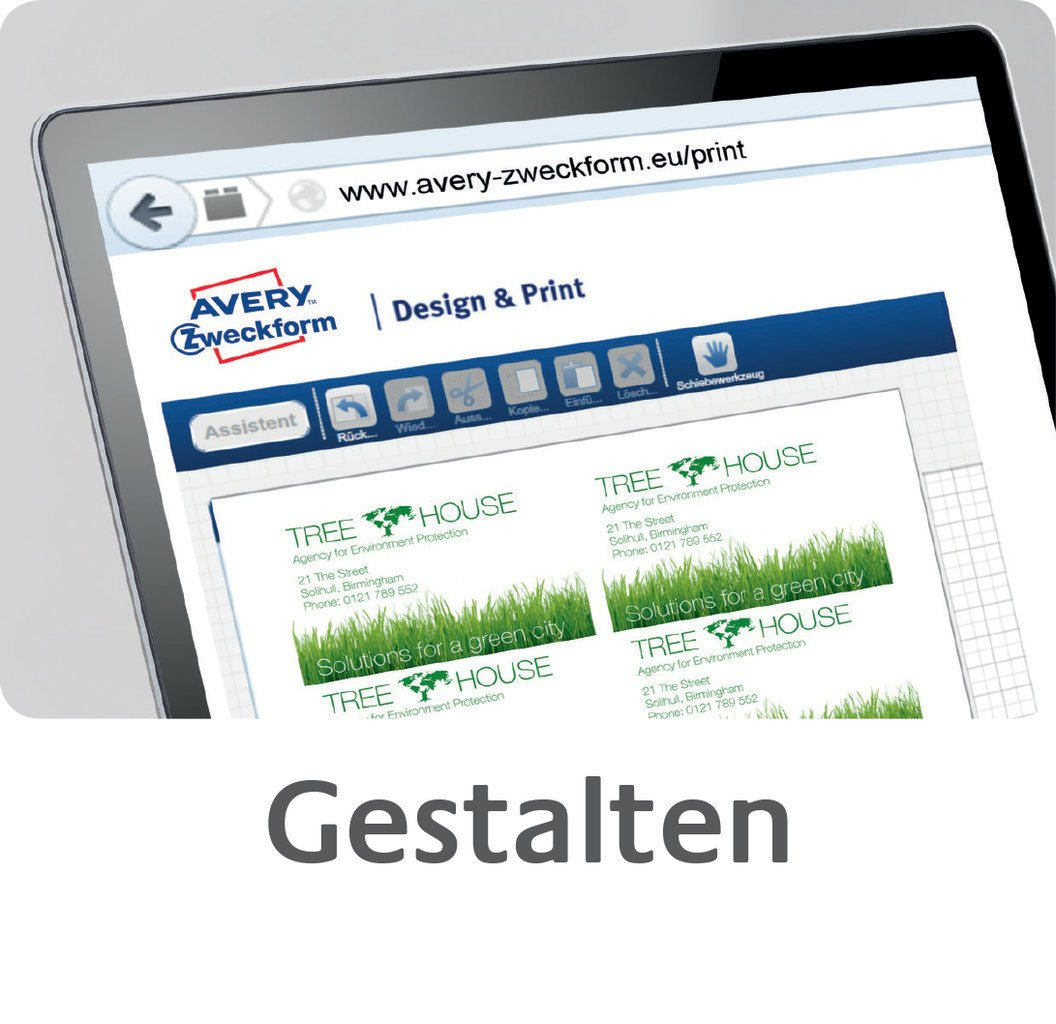 AVERY Zweckform Visitenkarten C3201610 satiniert weiss 220 gqm, 100 St