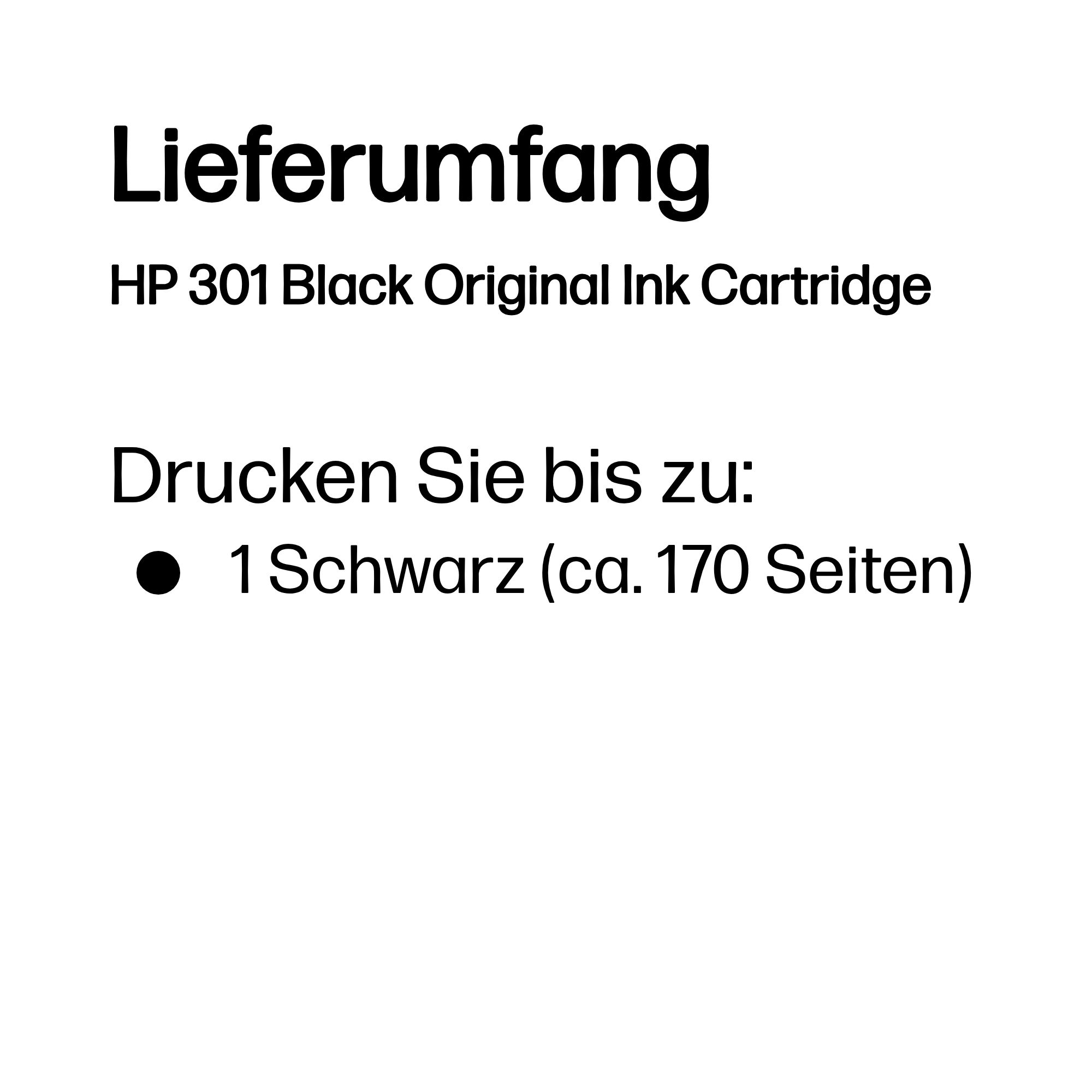 HP 301 Schwarz 3ml