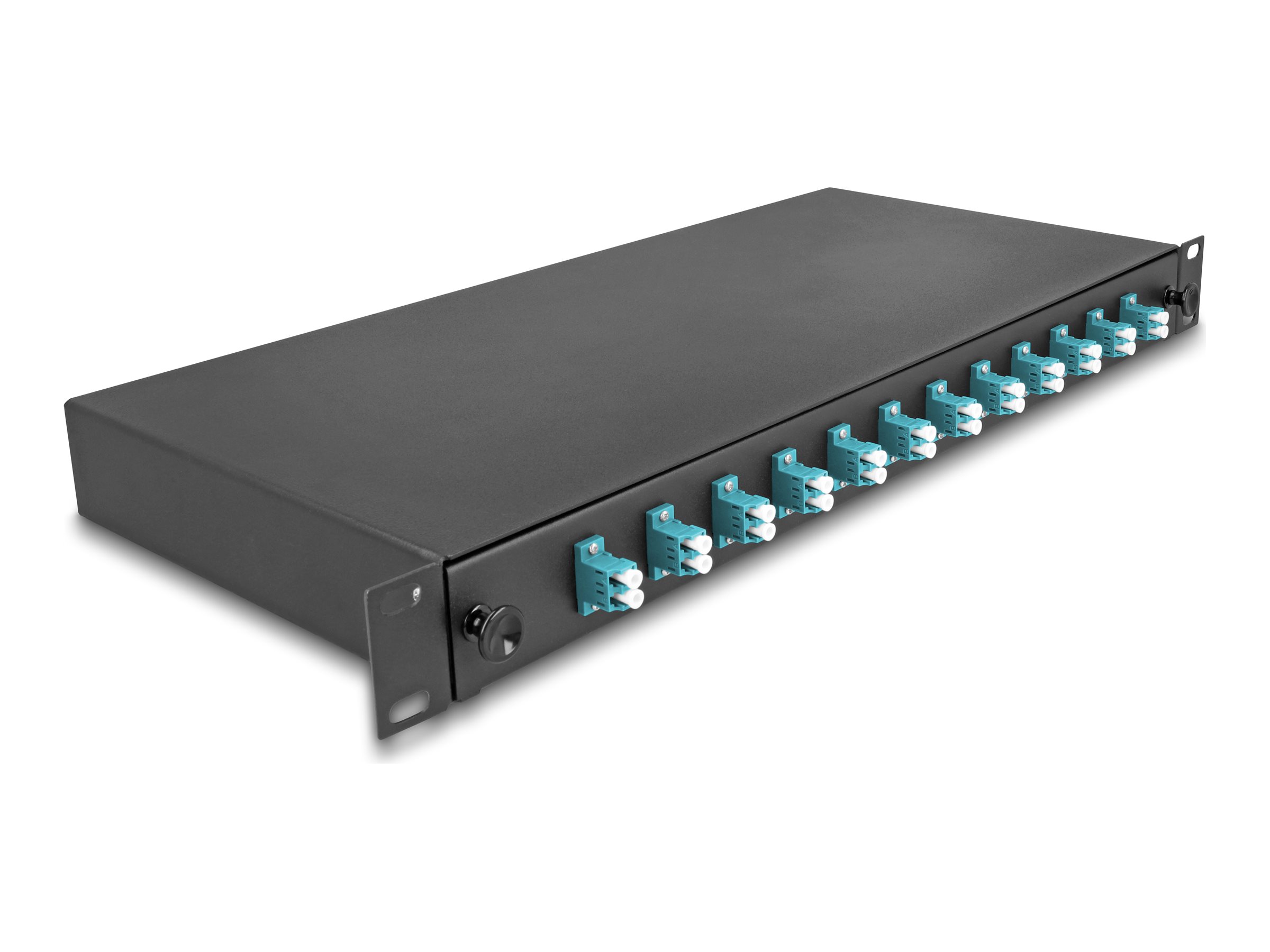 19 LWL Spleissbox 12 x LC Duplex OM3 1HE komplett bestueckt