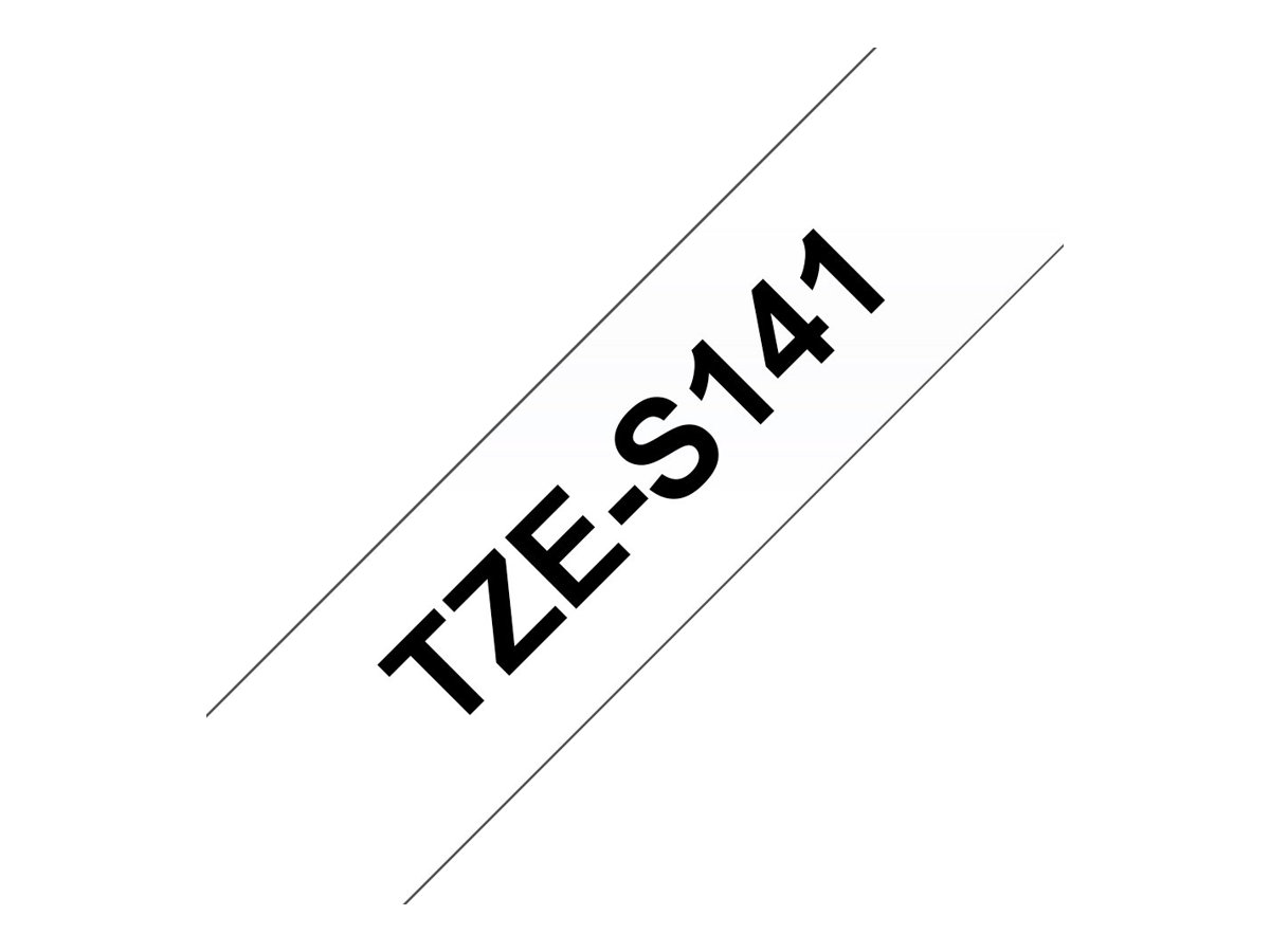 Brother laminiertes Schriftband P-Touch TZe-S141 - 18 mm x 8 mm - Schwarz auf Transparent