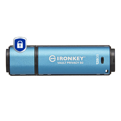 KINGSTON 128GB IronKey Vault Privacy 50 USB AES256 Encrypted FIPS 197