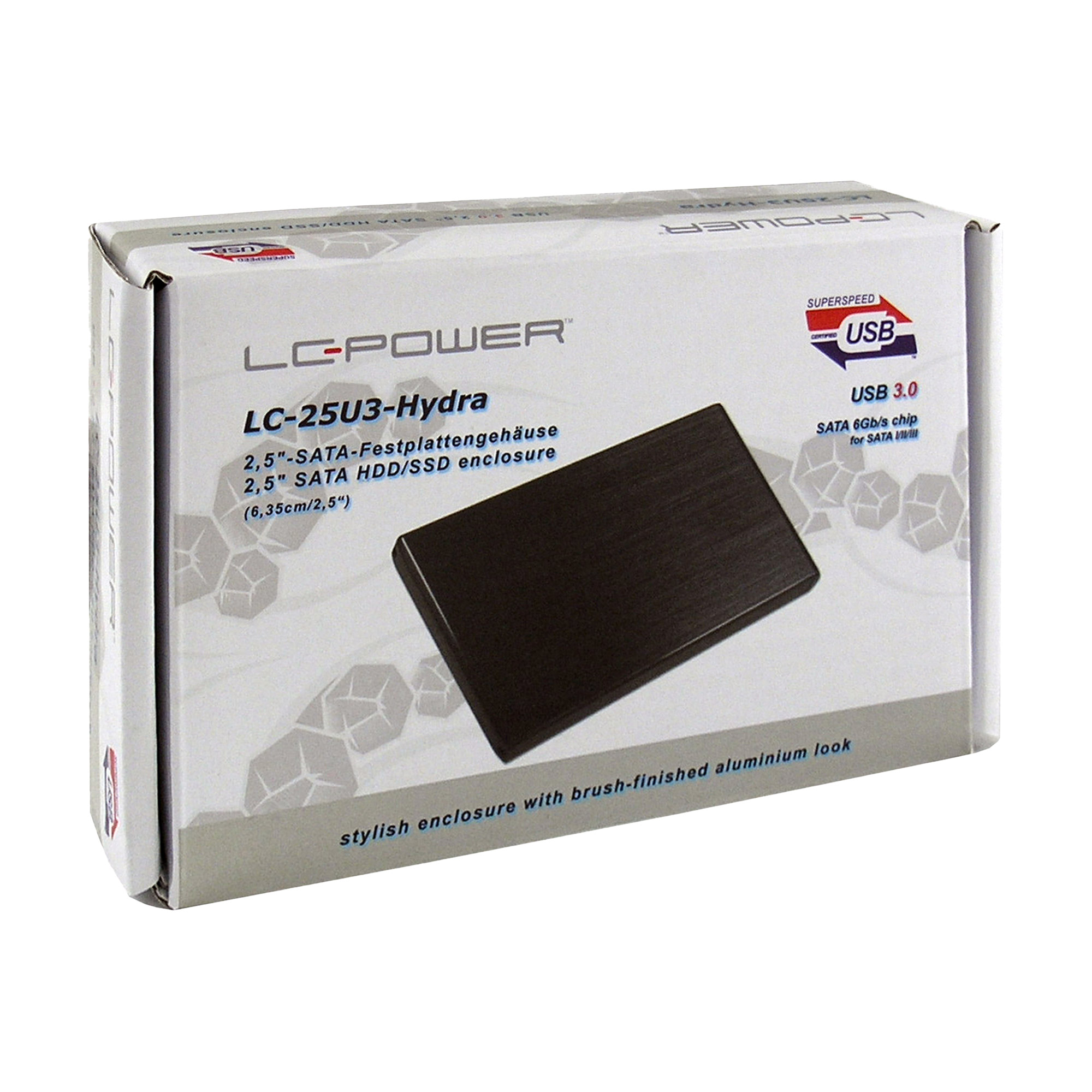 Geh 6.3cm (2,5)LC-POWER SATA>USB3.0 LC-25U3-Hydra   (B)