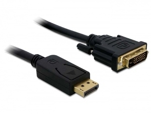 Delock Kabel Displayport 1.1 Stecker > DVI 24+1 Stecker Passiv 2 m schwarz Delock Kabel Displayport 1.1 Stecker > DVI 24+1 Stecker Passiv 2 m schwarz