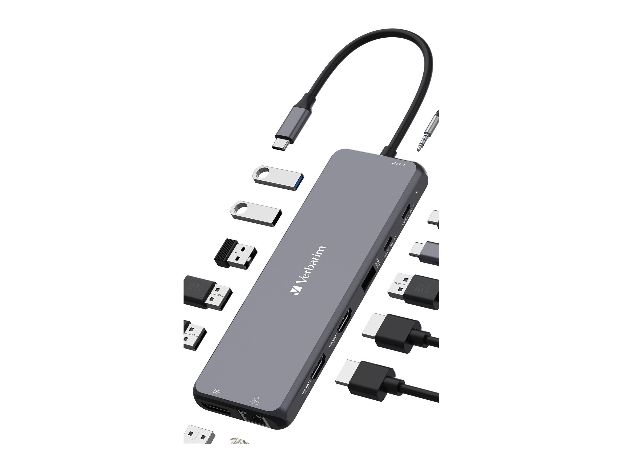 Verbatim USB-C-zu-Multiport-Hub mit 13 Anschluessen CMH-13 Verbatim USB-C-zu-Multiport-Hub mit 13 Anschluessen CMH-13