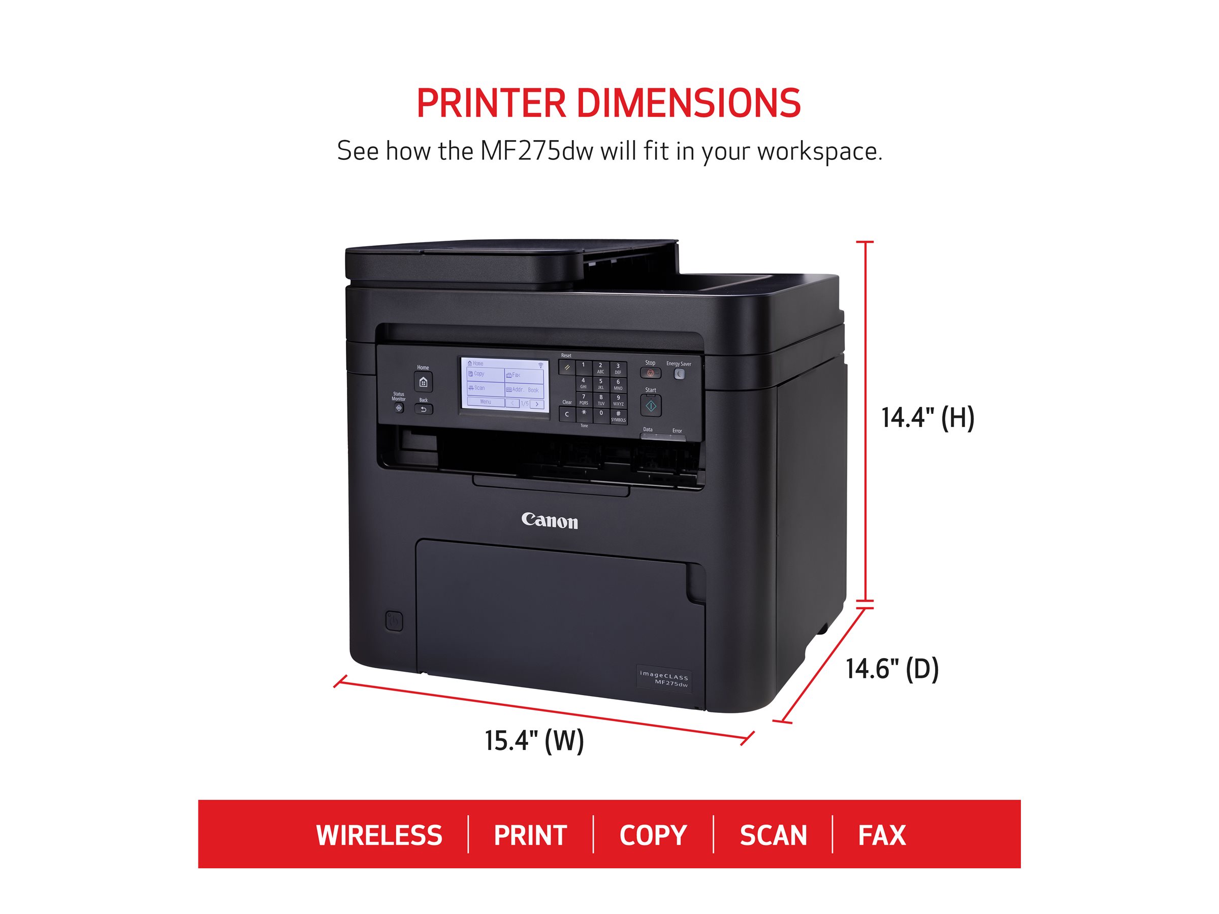 Canon i-SENSYS MF275dw 4 in 1 Laser-Multifunktionsdrucker schwarz