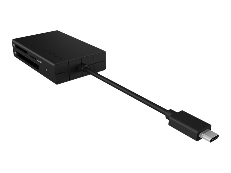 ICY BOX IB-CR401-C3 Externer Multi-Kartenleser mit USB 3.0 Type-C Anschluss 1x CF 1x SD 4.0 1x microSD 4.0