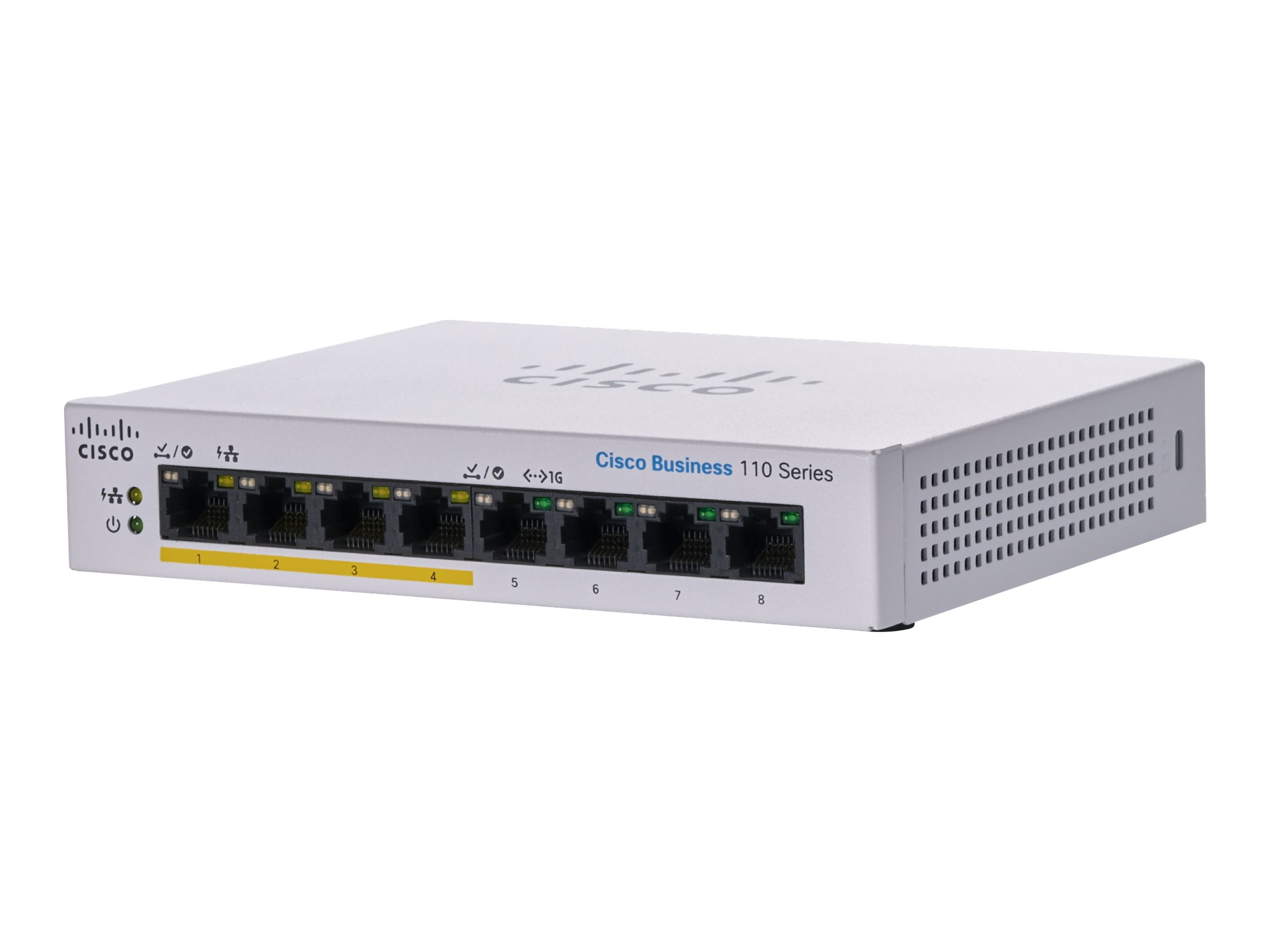 CISCO Business Switching CBS110 Unmanaged 8-port Gigabit Partial PoE External Power Supply