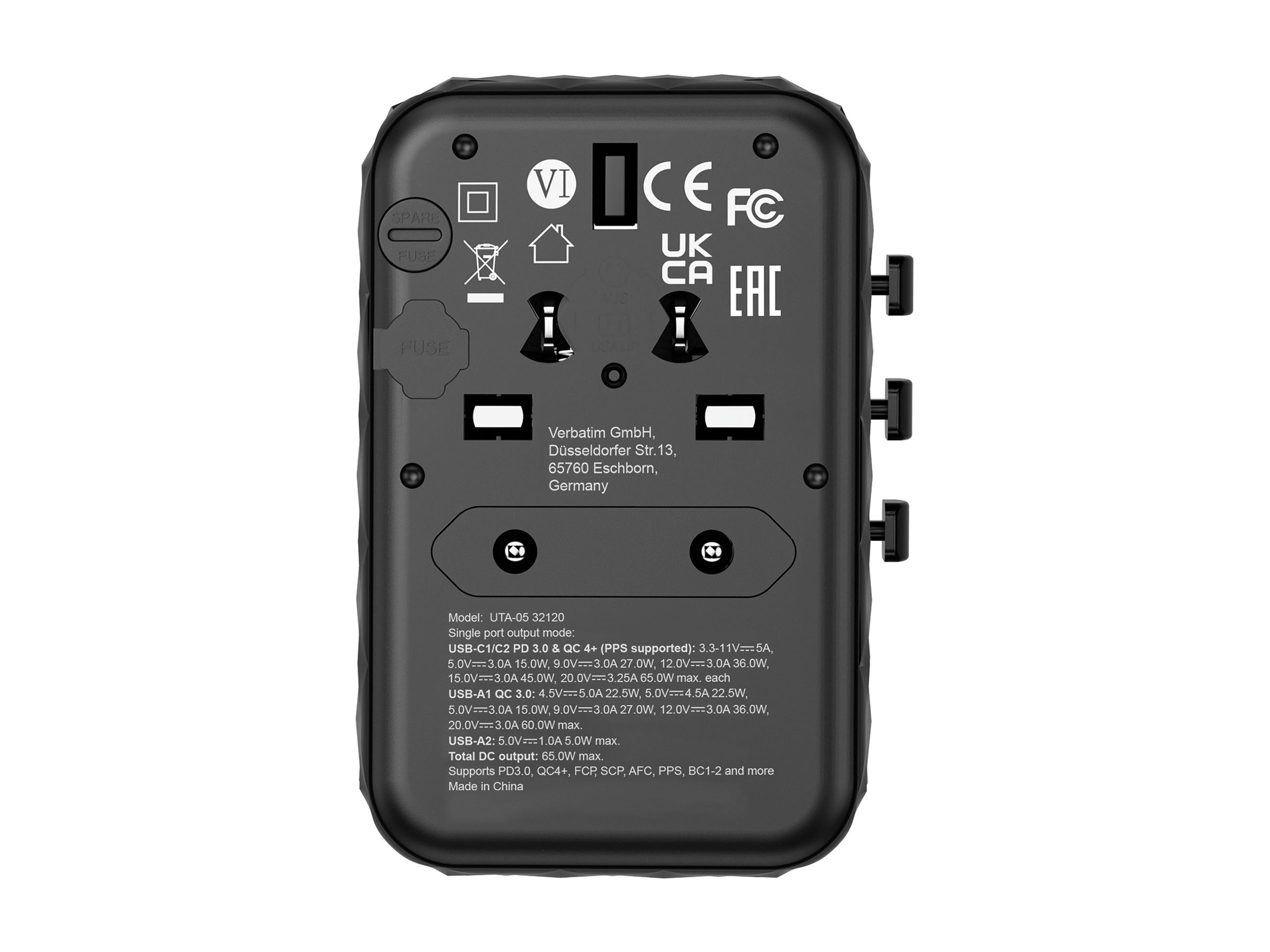 Verbatim GaN III Universal Reise Adapter 65W
