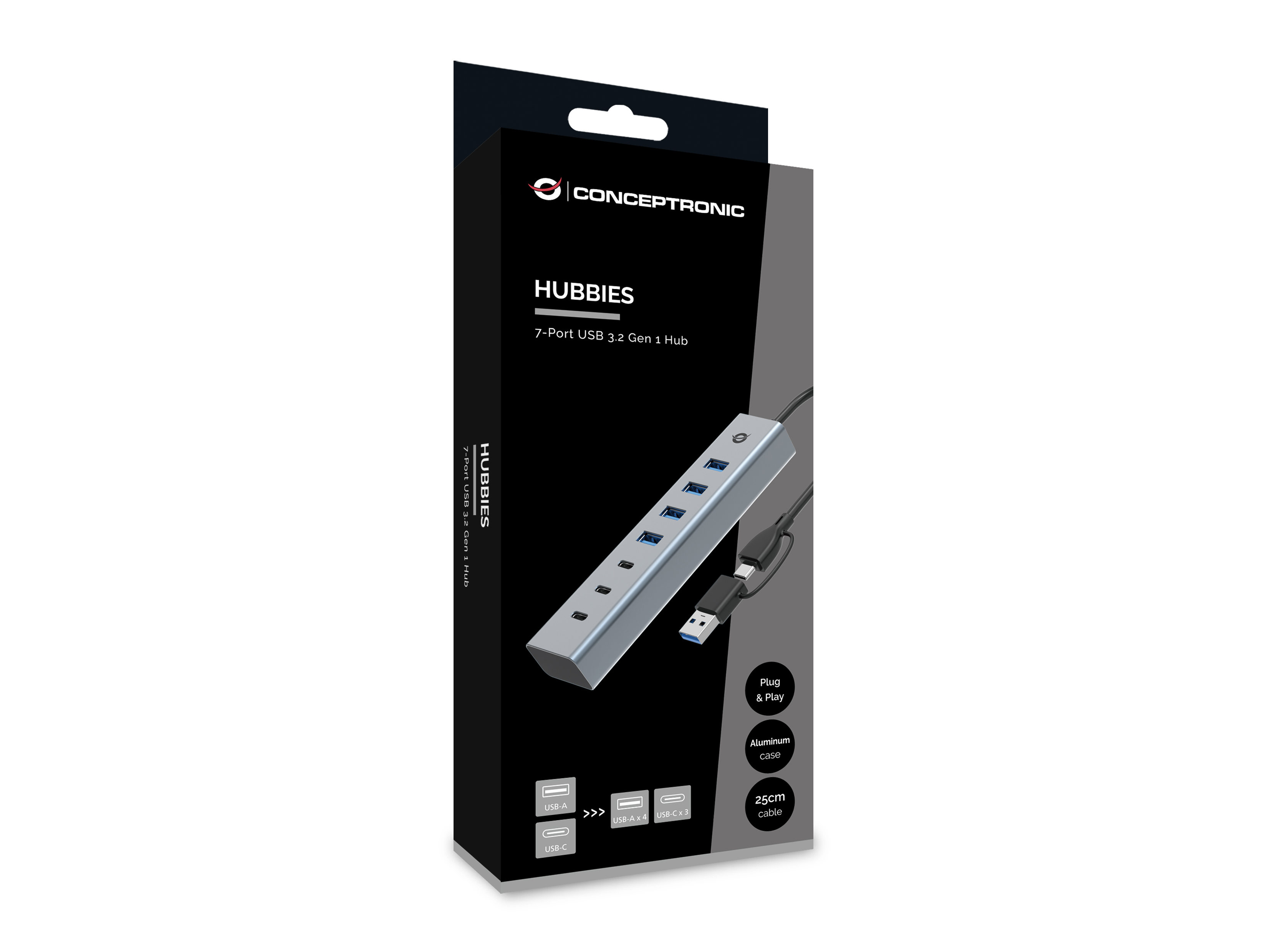 CONCEPTRONIC 7Port Hub USBA30C Adap4xA30oNetz gr