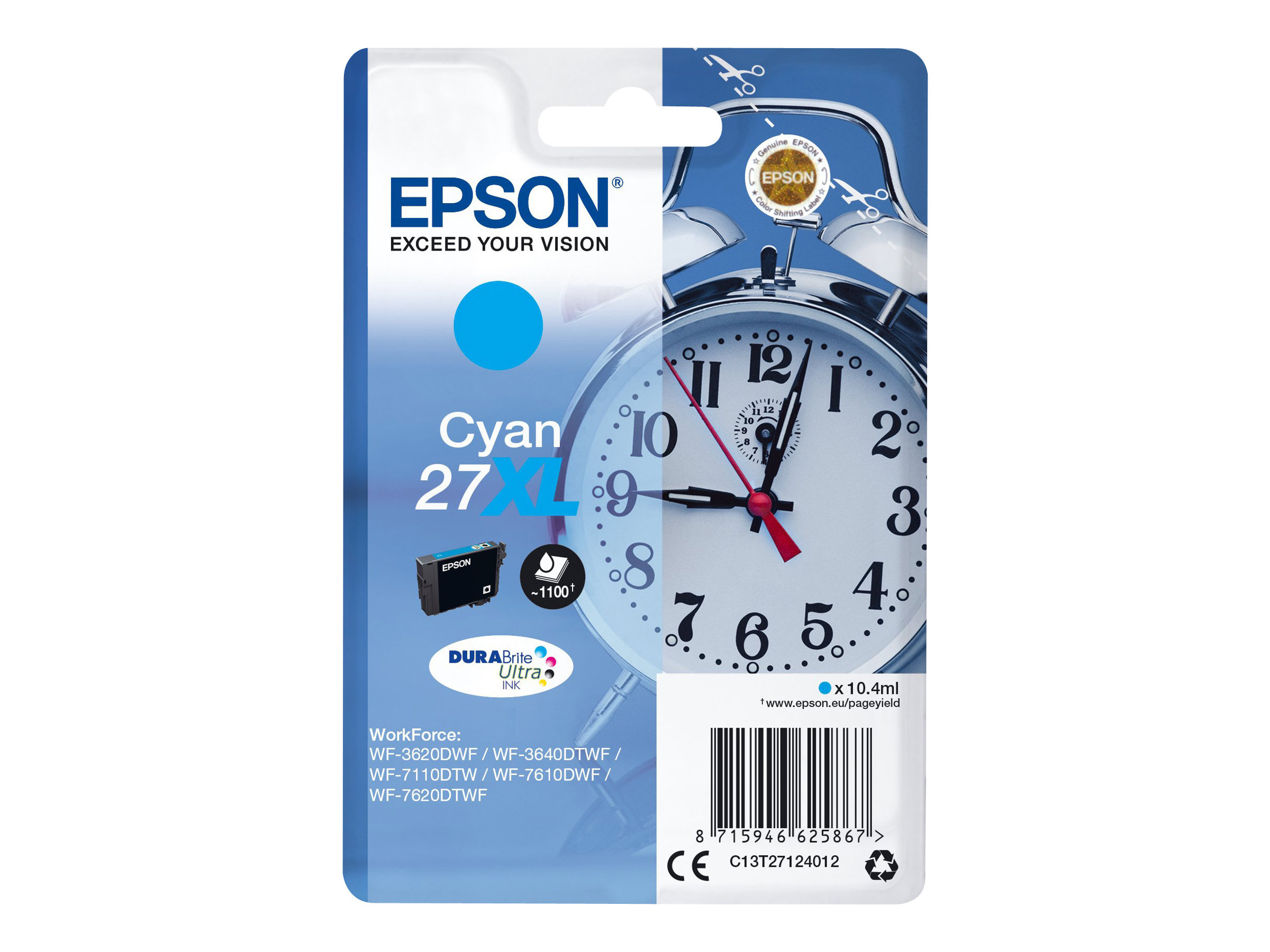 C13T27124012 EPSON WF Tinte cyan HC 1100