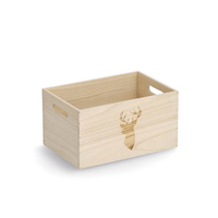 Zeller Aufbewahrungskiste mit Hirsch natur 30,0 x 20,0 x 16,0 cm