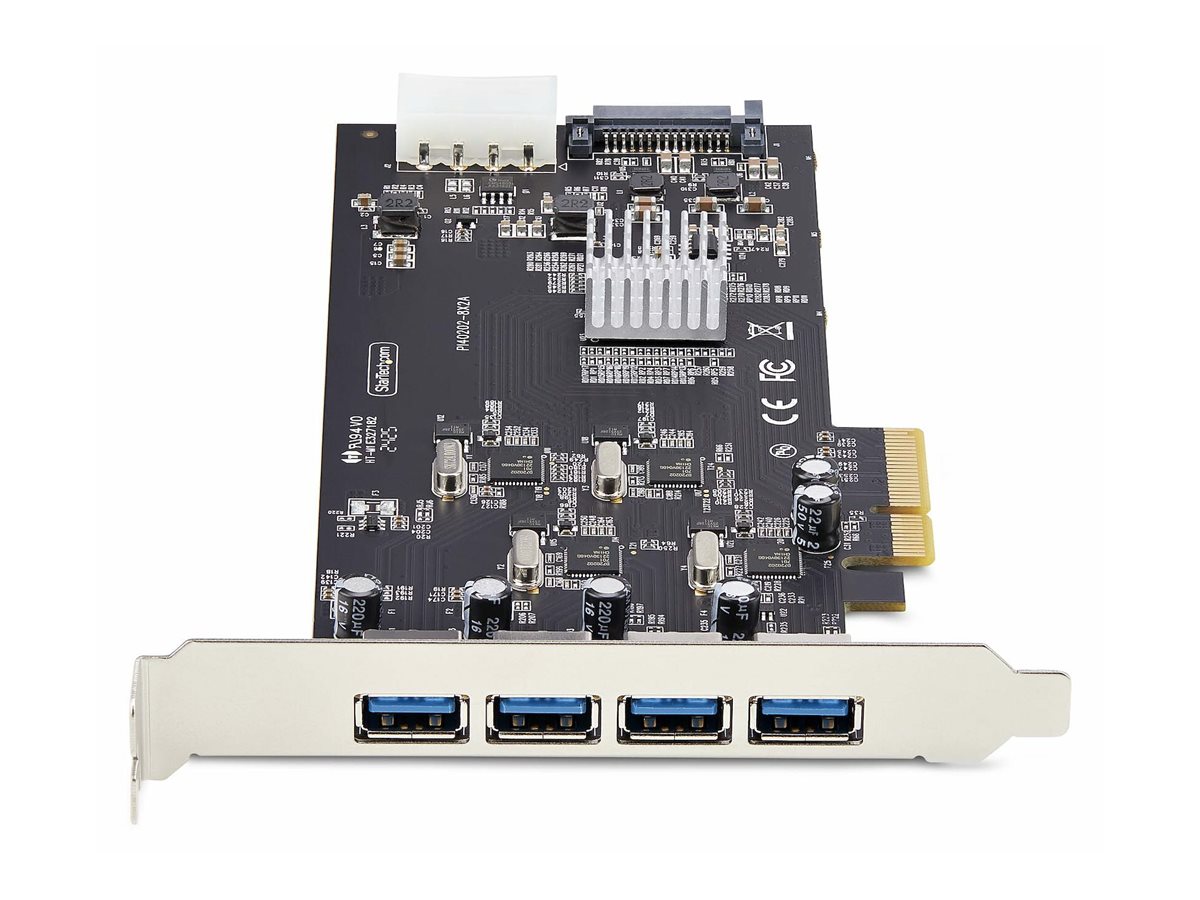 STARTECH.COM 4-Port USB PCIe Karte USB 3.2 5Gbps PCI Express Karte mit 4 unabhaengigen USB-Controllern 4 USB-A Anschlusse