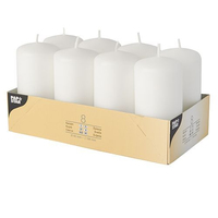 8 STARPAK Stumpenkerzen weiss 8 STARPAK Stumpenkerzen weiss