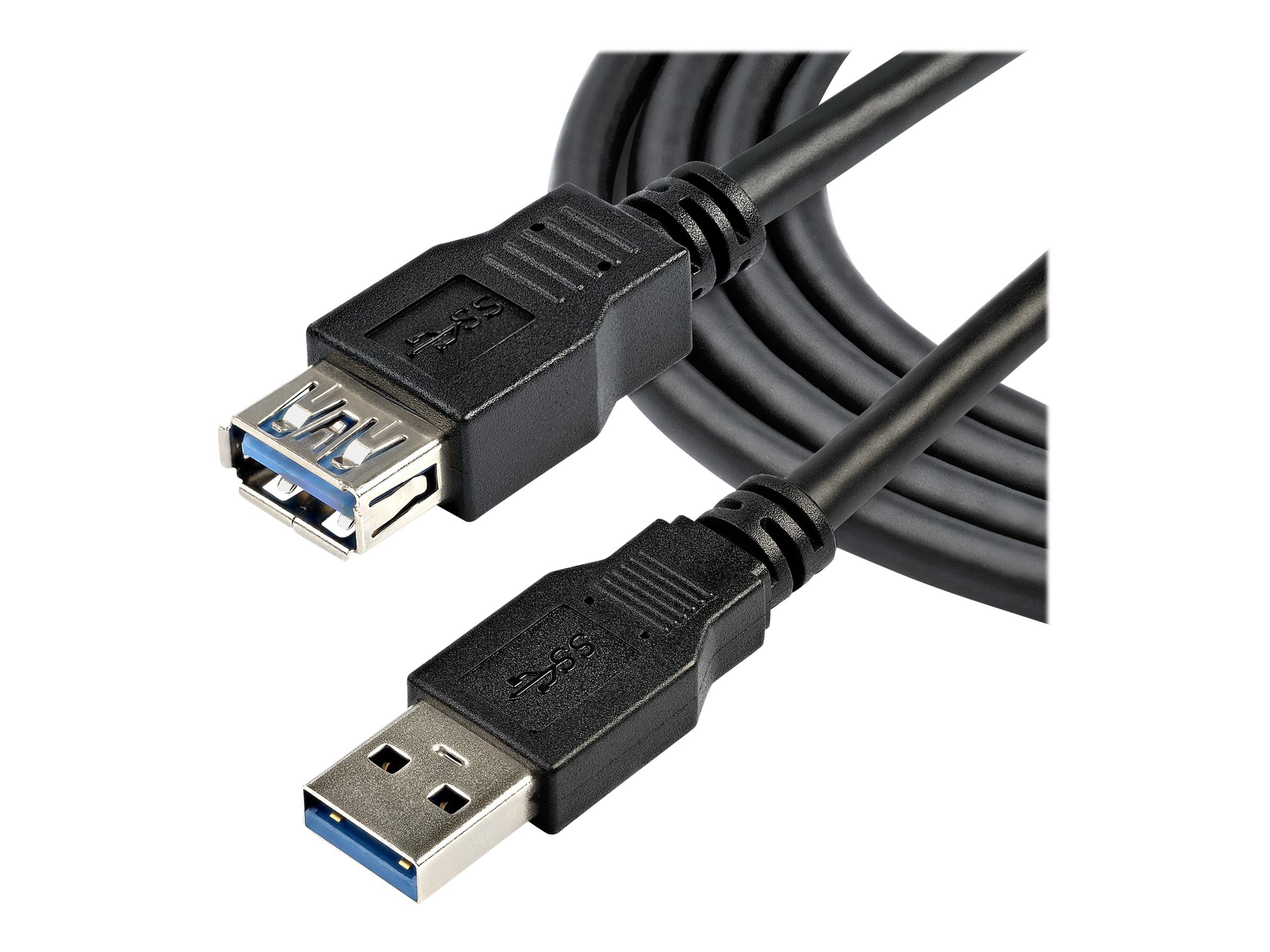 StarTech.com 2m USB 3.0 Verlängerungskabel - USB 3 Typ A auf A 2 Meter Kabel Verlängerung - Stecker/ Buchse - Schwarz - USB-Verlängerungskabel - USB Typ A bis USB Typ A - 2 m