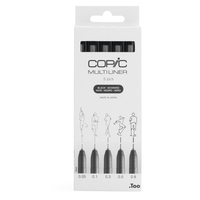 COPIC Multiliner Fineliner schwarz 0,05 0,1 0,3 0,5 0,8 mm, 5 St