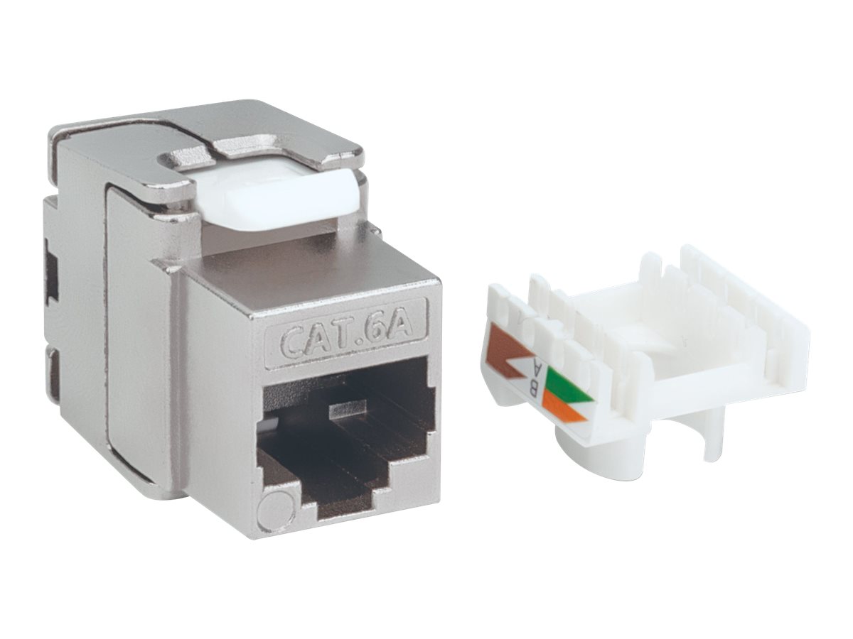 INTELLINET Cat6a-Modularbuchse FTP Keystone Jack werkzeuglos silber