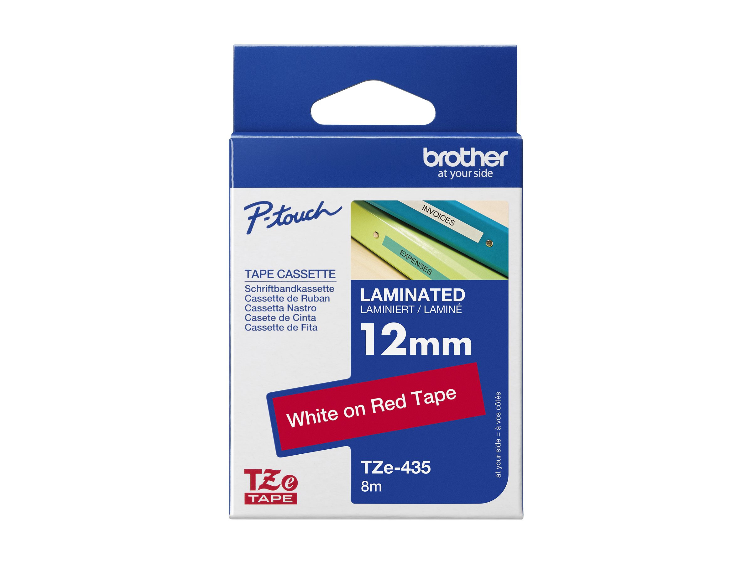 TZE435 BROTHER PT Schriftband 12mm rot TZE435 BROTHER PT Schriftband 12mm rot