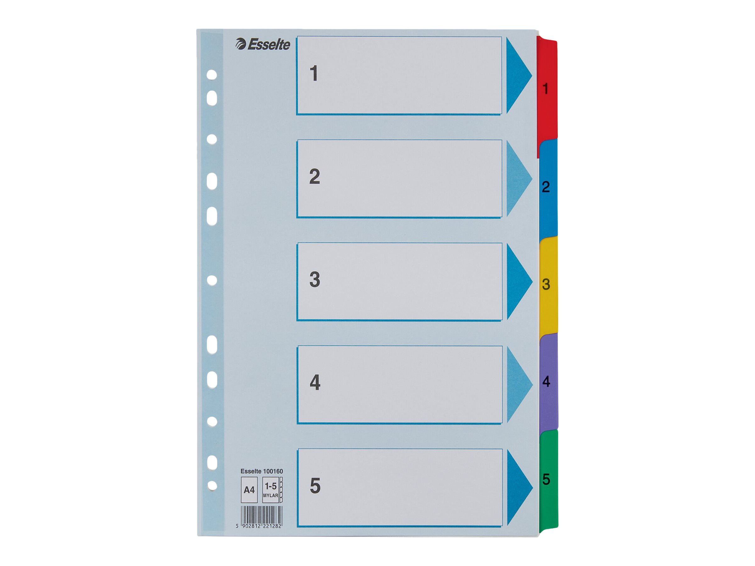 Esselte Ordnerregister Vollformat 1-5 farbig 5-teilig, 1 Satz Esselte Ordnerregister Vollformat 1-5 farbig 5-teilig, 1 Satz