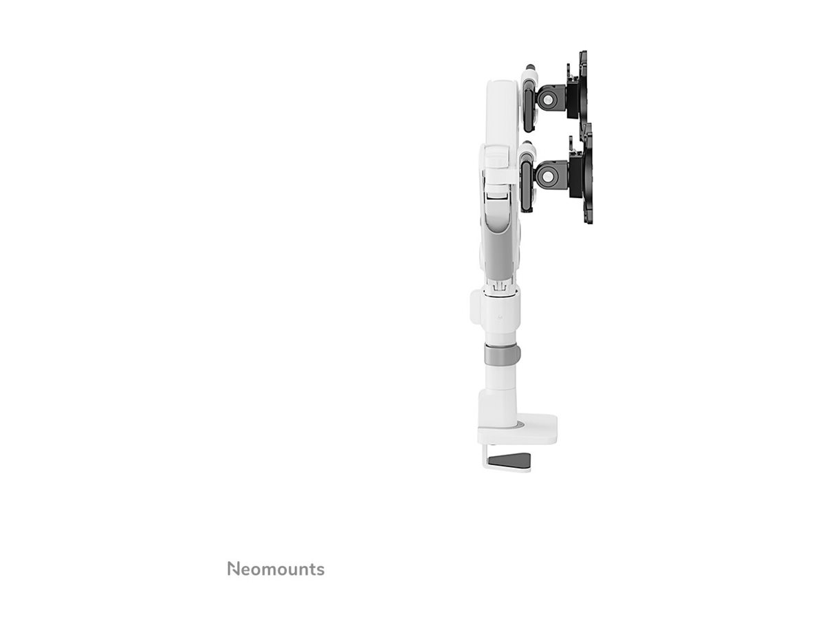 NEOMOUNTS Next One SL Desk Mount double display sliding VESA topfix clamp/grommet white NEOMOUNTS Next One SL Desk Mount double display sliding VESA topfix clamp/grommet white