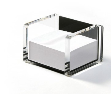 WEDO Zettelbox Acryl Exklusiv glasklar inkl. 500 Notizzettel