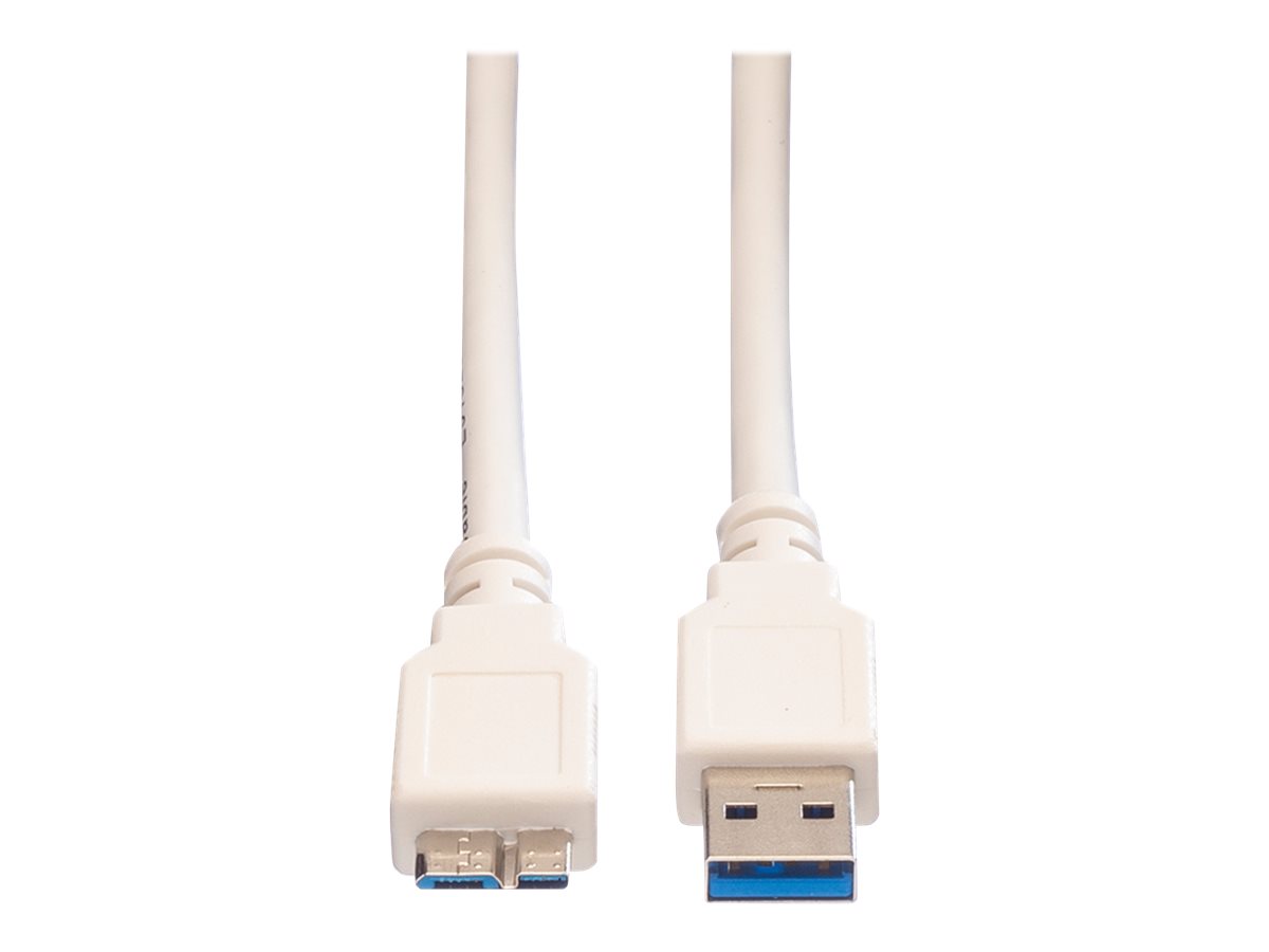 VALUE USB 3.2 Gen 1 Kabel A ST - Micro B ST weiss 3m