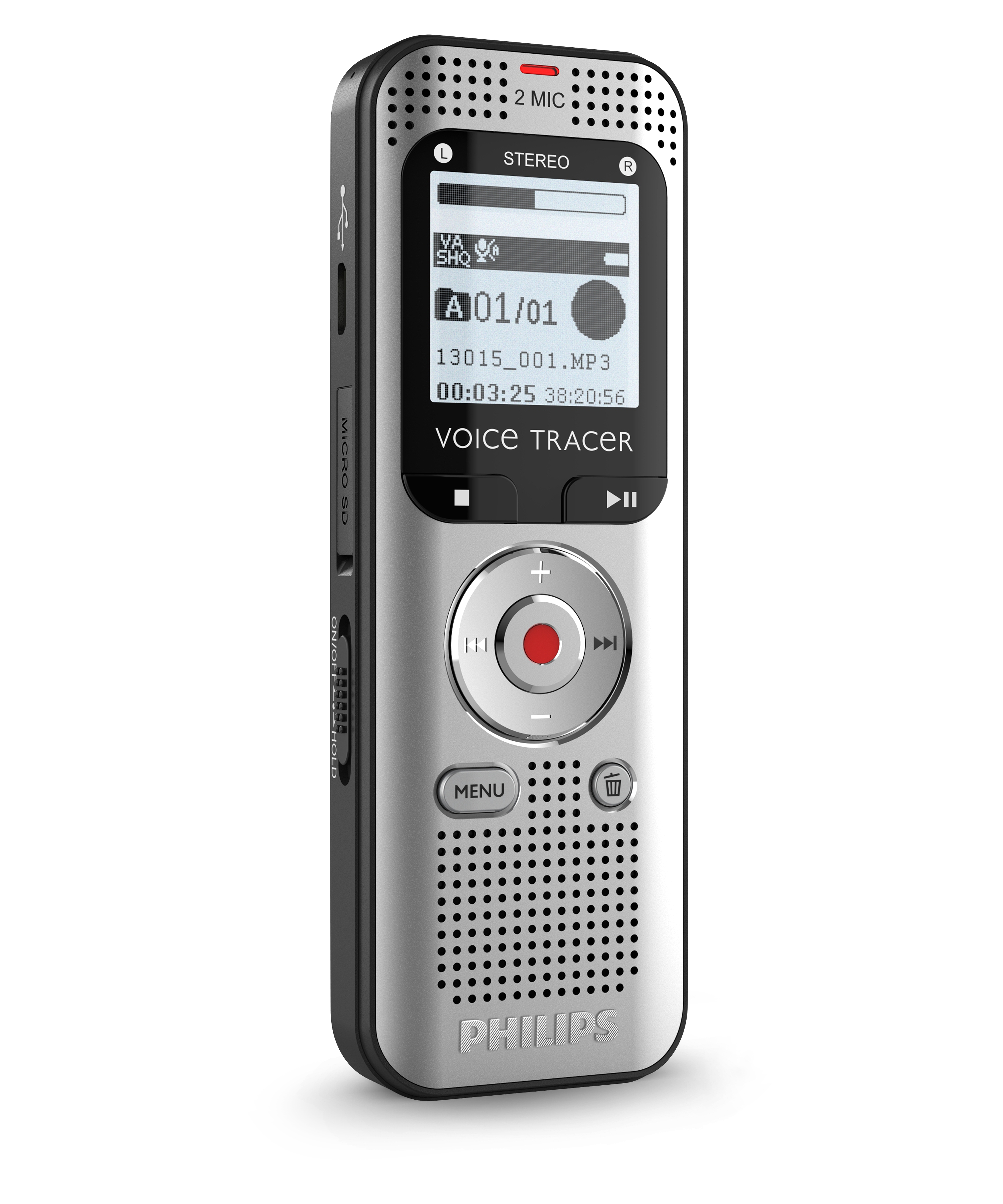 PHILIPS DVT2015 mit automatischer Spracherkennung digitales Diktiergeraet 8 GB