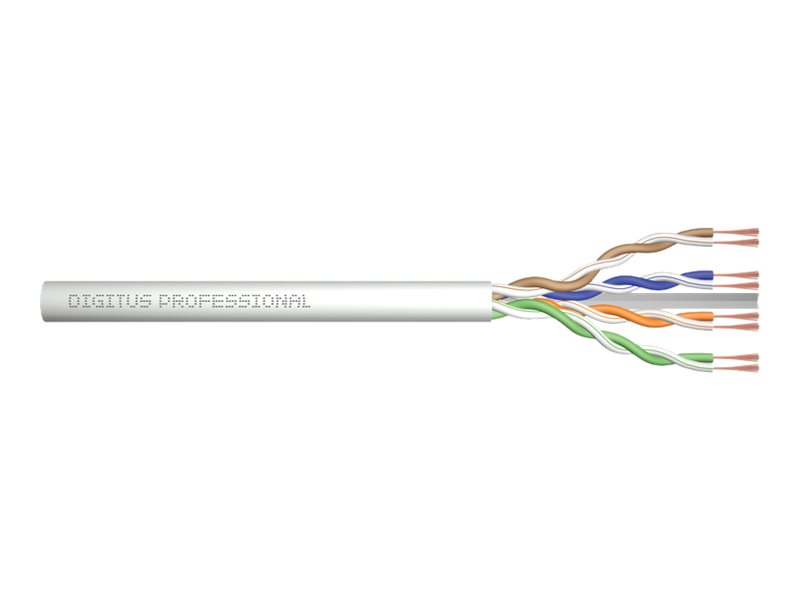 DIGITUS CAT 6A U-UTP Roh-Patchkabel Lange 100m Box AWG 26/7 LSZH Simplex Farbe Grau