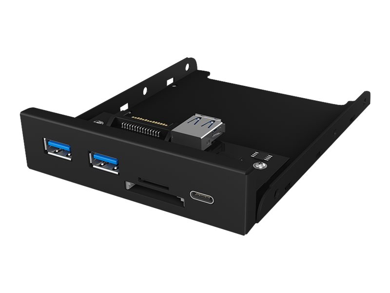 ICY BOX IB-HUB1417-i3 Frontalpanel mit Type-C 1x USB 3.0 und Type-A 2x USB 3.0 SD und microSD Dual Kartenleser solider Metalrahme ICY BOX IB-HUB1417-i3 Frontalpanel mit Type-C 1x USB 3.0 und Type-A 2x USB 3.0 SD und microSD Dual Kartenleser solider Metalrahme